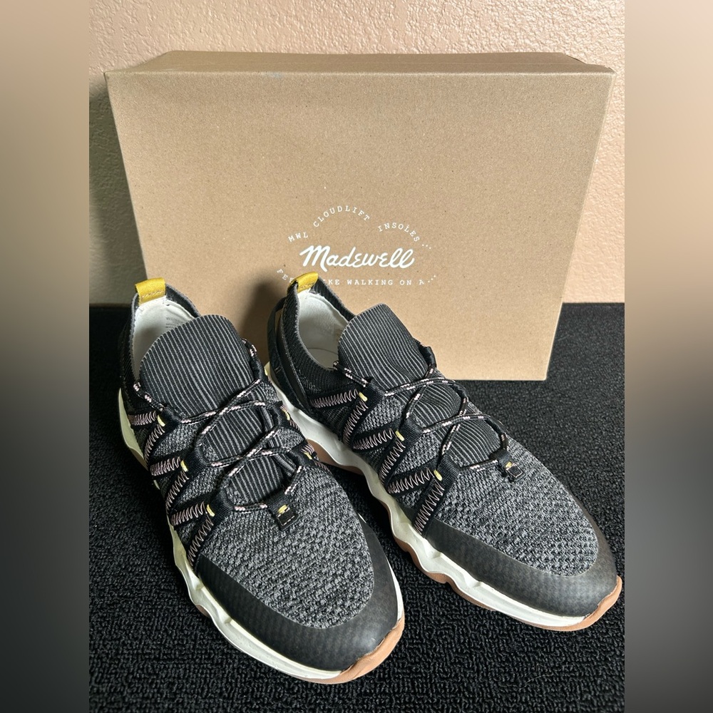 Madewell Field Knit Sneakers Sz(W) 12 (M)10.5 Black Granite Multi. ExcellentCond
